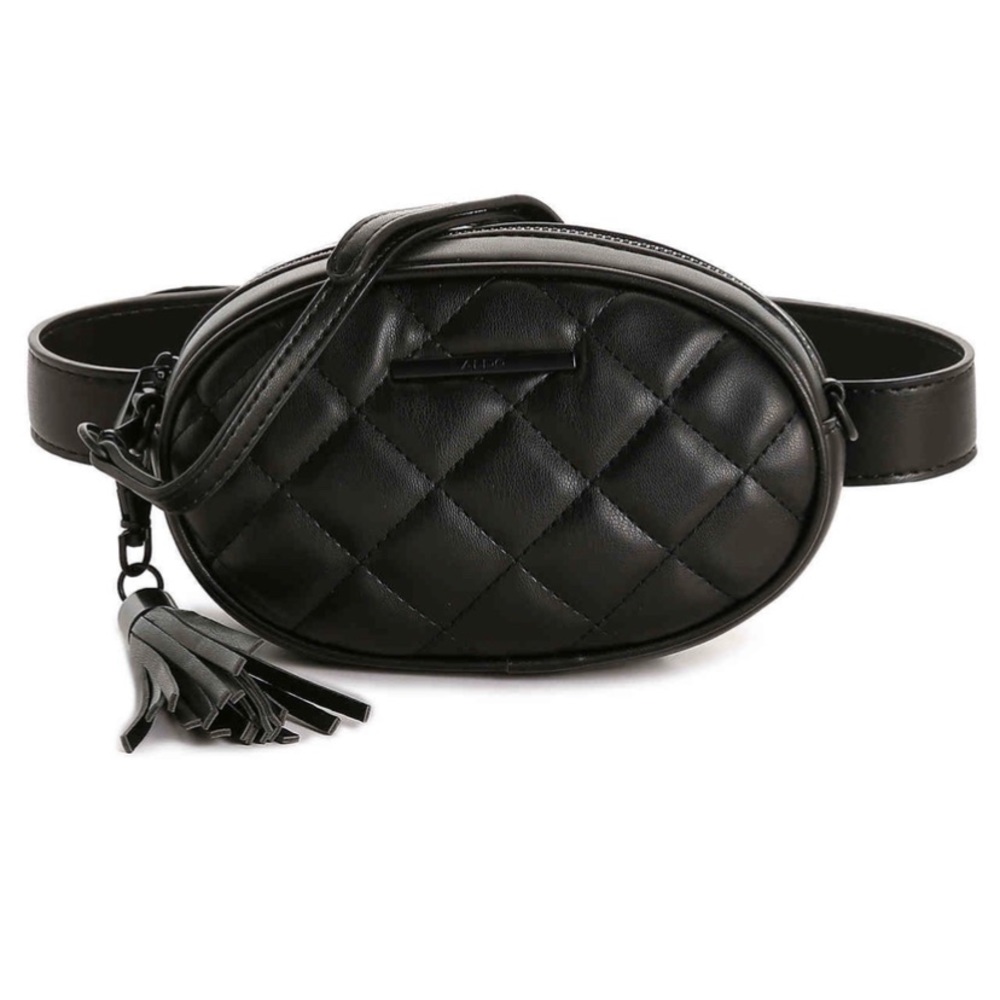 NEVER USED Aldo Black Quilted Fanny Pack